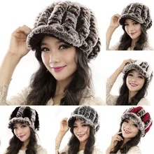 Горячая Распродажа шапка из меха кролика рекс женские модные зимние теплые шапки ручной работы теплый женский головной убор шапки gorros Mujer invierno# guahao