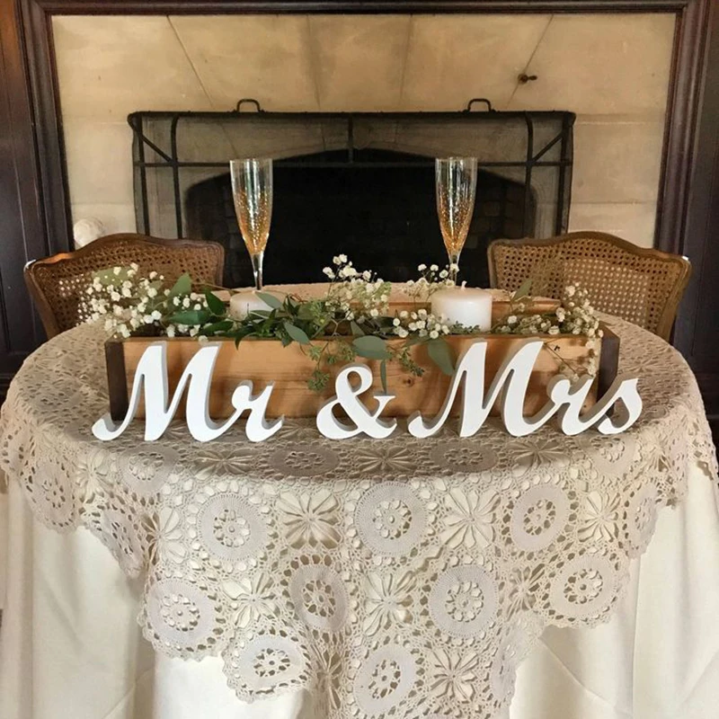 3 шт./компл. Свадебные украшения MR &amp MRS деревянные буквы для свадьбы дизайн знак