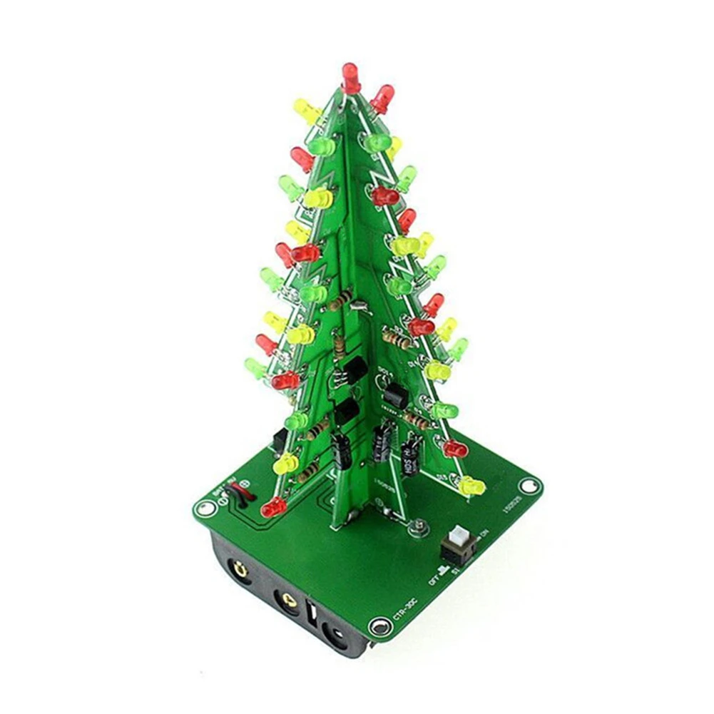 

Three-Dimensional 3D Christmas Tree LED DIY Kit 7 Colors LED Flash Circuit Kit Electronic Fun Suite Smart Electronics