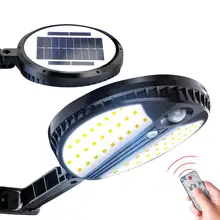 70led SMD2835 Солнечный настенный светильник круглый IP65 водонепроницаемый датчик движения настенный светильник с пультом дистанционного управления для наружного дома