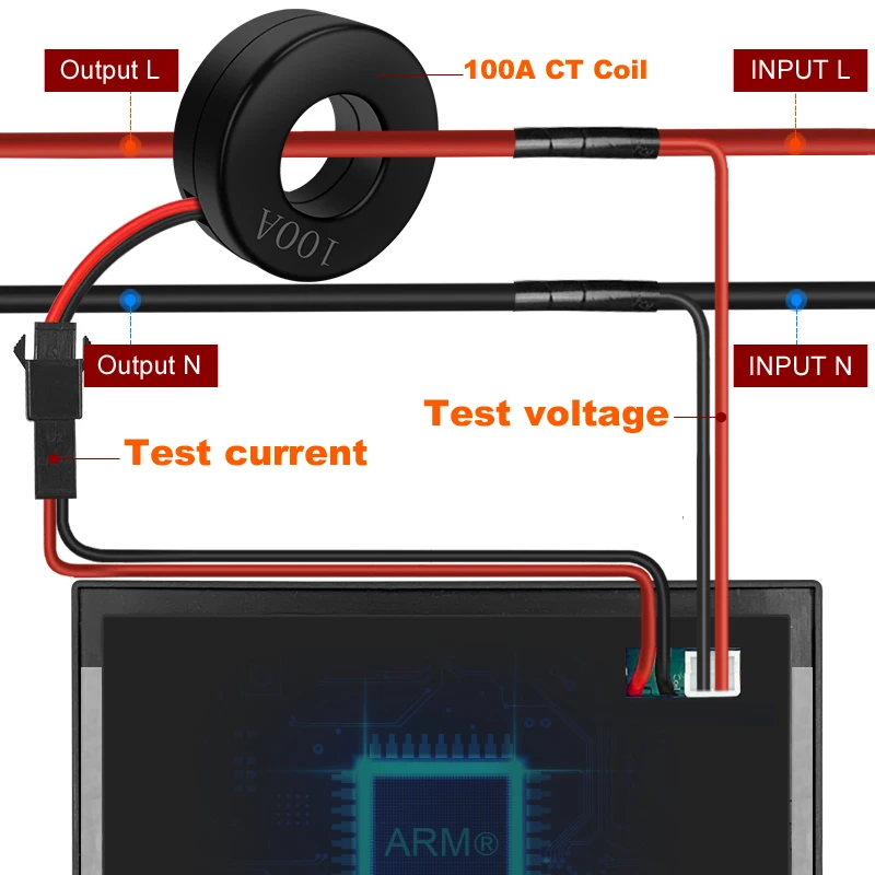 feeler gauge set AT24CB AC300V 100A Digital Voltage Meter Power Energy Voltmeter Ammeter current  Volt wattmeter detector CT Transformer litmus paper red to blue