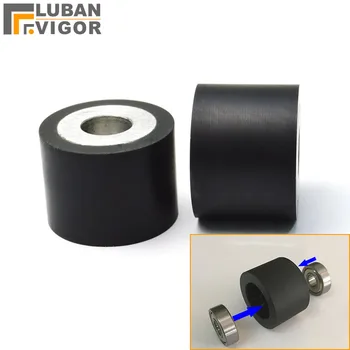 

Black Polyurethane bearing rubber wheel,Diameter 30mm,height 30mm , Driven pulley,Mute Guide wheel Double bearing