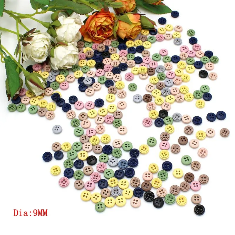 100pcs or 200pcs/lot Mix mini buttons for doll craft scrapbooking wood small buttons 9mm -10mm diy crafts Supplies Home Decor 6