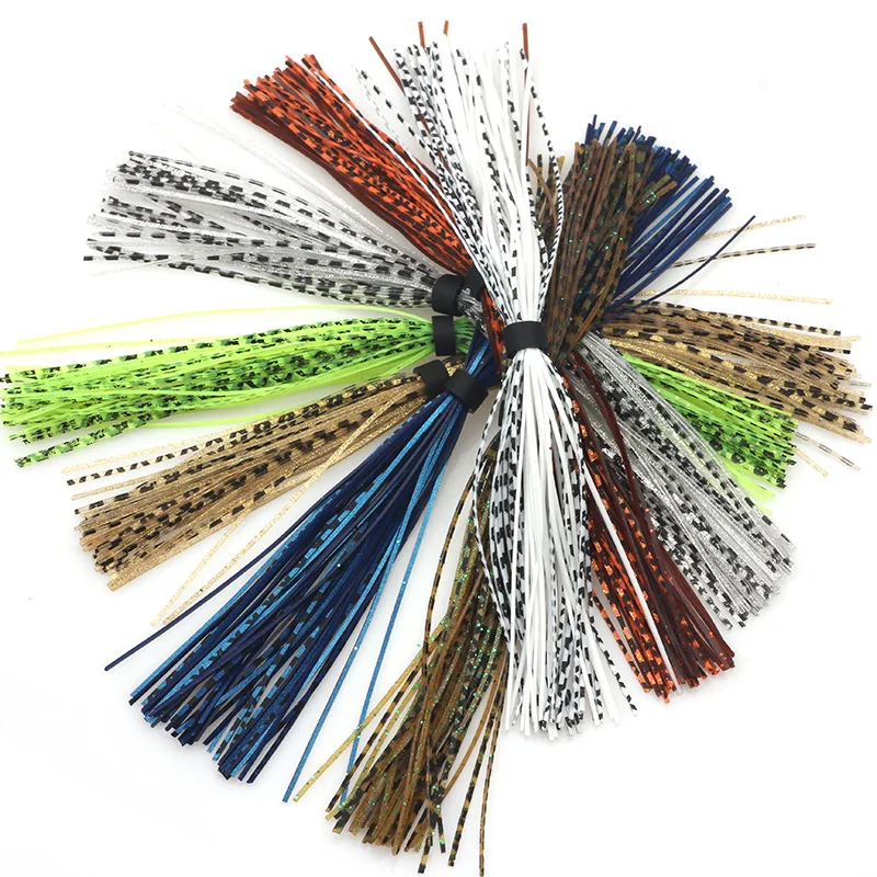 Rompin 1 Bundles/44 Strands fishing lure baitfish silicone skirts  Spinnerbait Buzzbait Rubber Jig Squid Skirt DIY Fishing Tackle