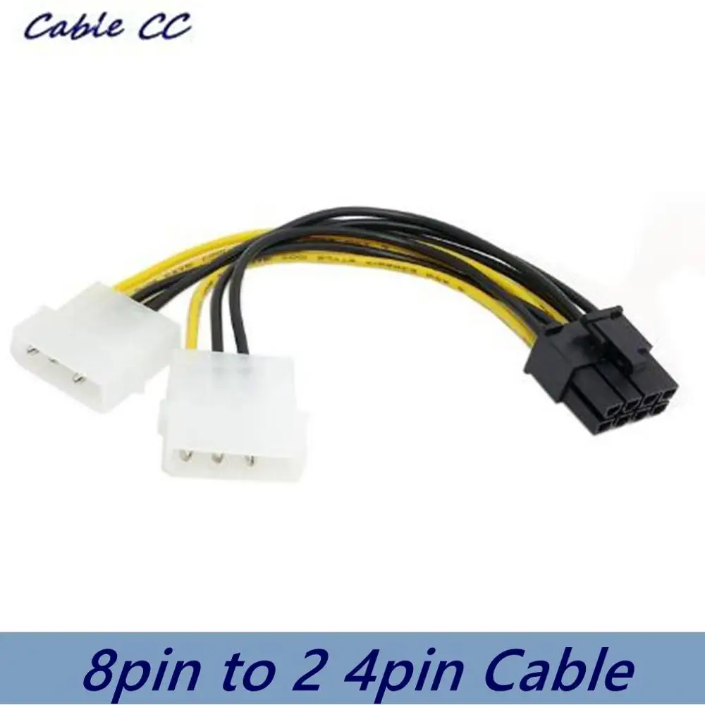 8 контактный двойной 4 шнур питания для видеокарты Y образный PCI Express на кабель Molex с лучшей