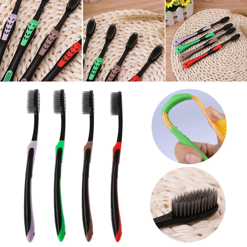 4 шт./компл. с бамбуковым древесным углем Ультра мягкий Зубная щётка оральный забота о здоровье; зубную щетку R3MF