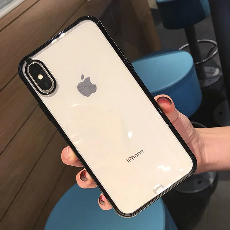 Ударопрочный модный силиконовый чехол для телефона iPhone 11 Pro Max X XS XR XS Max 8 7 6s 6 Plus Прозрачная защитная задняя крышка