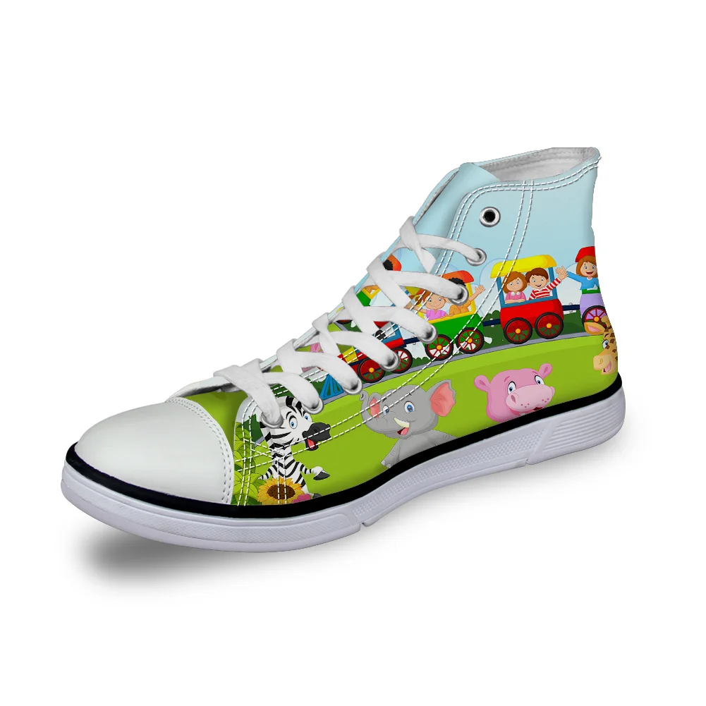 

WHEREISART Women Canvas Shoes Colorful Flowers High Top Flats Unisex Vulcanized Shoes Female Casual Shoes Sneakers