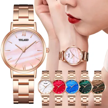 

Sleek Minimalist Fashion With Strap Stainless Stee Dial Women's Quartz Bracelet for Women's Watch Fashion Color Women Watches