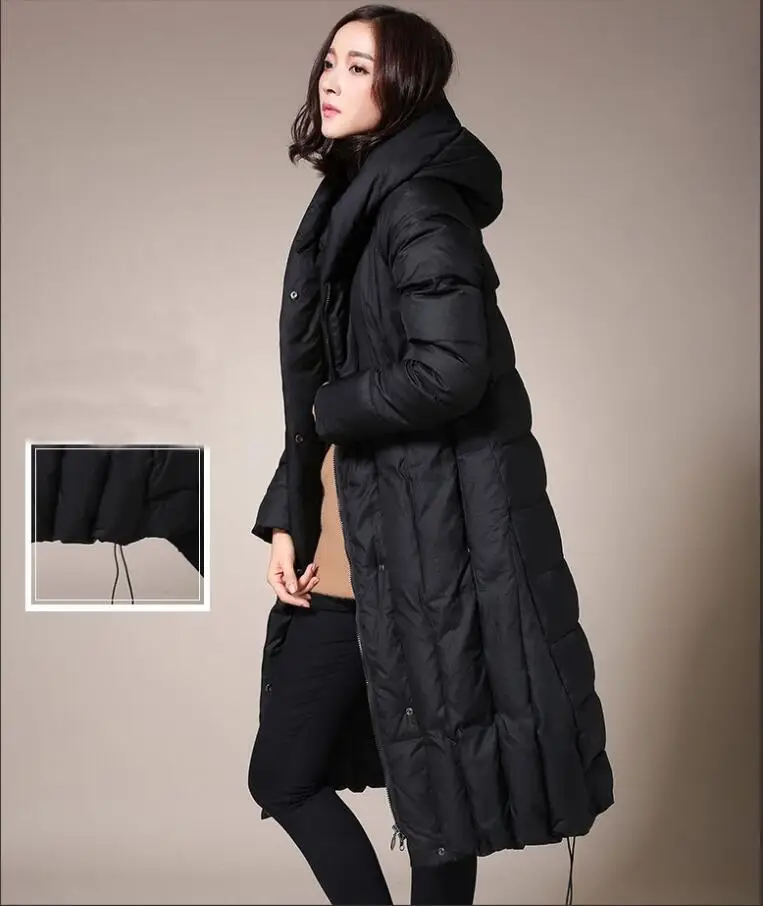 Grande taille nouvelle decontracté A capuche femmes vestes d'hiver longue section etait mince hiver froid essentiel parkas