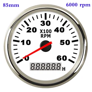 Image 3 - 85mm 타코미터 3000,4000,6000,8000 RPM 타코 미터 자동차 마린 보트 오토바이 게이지 Hourmeter 12V/24V Toerenteller