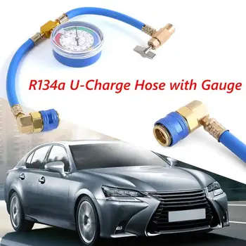 

R134a Car AC Air Conditioning Refrigerant Excellent Durable Copper Rubber Process Charging Hose with Gauge Low Side