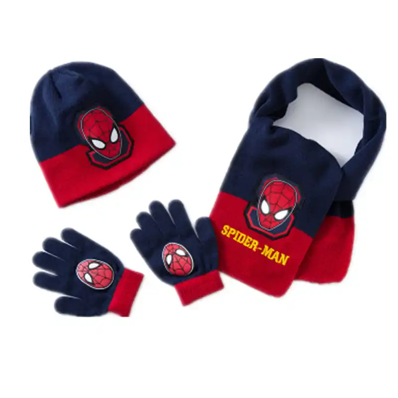 spiderman hat scarf and gloves set