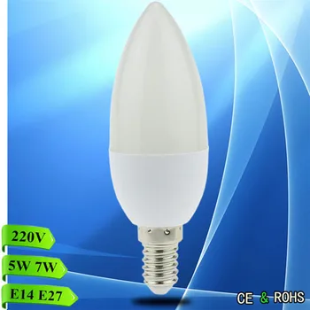 

5X 5W 7W Led Candle Bulb E14 220V=240V Save Energy spotlight Warm/cool white chandlier crystal Lamp Ampoule Bombillas Home Light