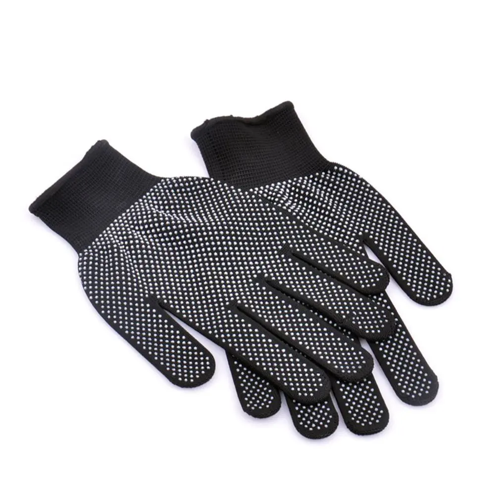 300 Centigrade Heat Resistant BBQ Gloves Cotton Silicone Non-Slip Hair Styling