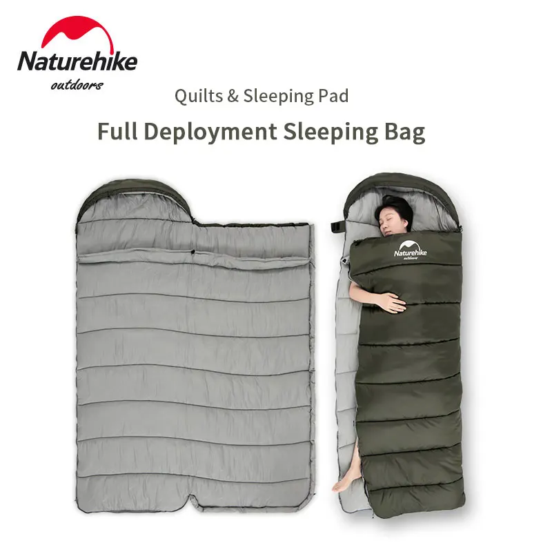 Naturehike U Series Camping Sleeping Bag Envelope Splicing Form Double Sleeping Bag Keep Warm Cotton Down Travel Quilt