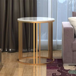 Table d'appoint en marbre de luxe créatif, Table de thé moderne, salon, canapé, meuble d'appoint, Table ronde nordique 