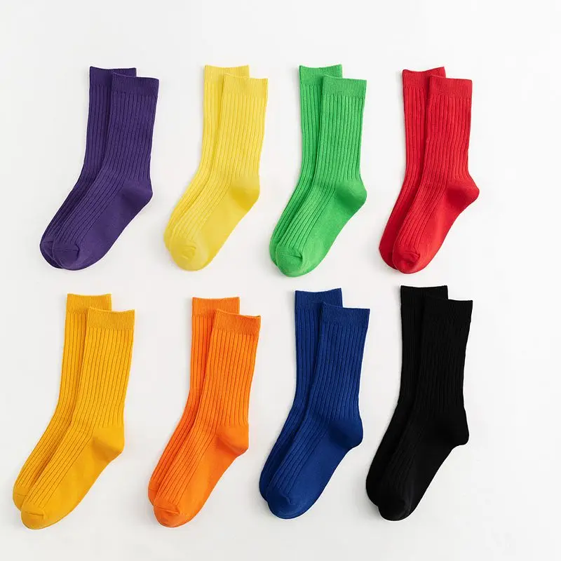 

Men Fashions Crew neon socks Women's Pure Color Fluorescent Color Harajuku Popular Happy Socks Skateboard Street Hip-hop Fashion