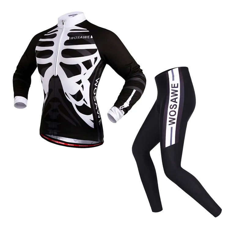WOSAWE Maillot Ciclismo Roupa de Esqueleto мужские велосипедные костюмы с силиконовым гелем