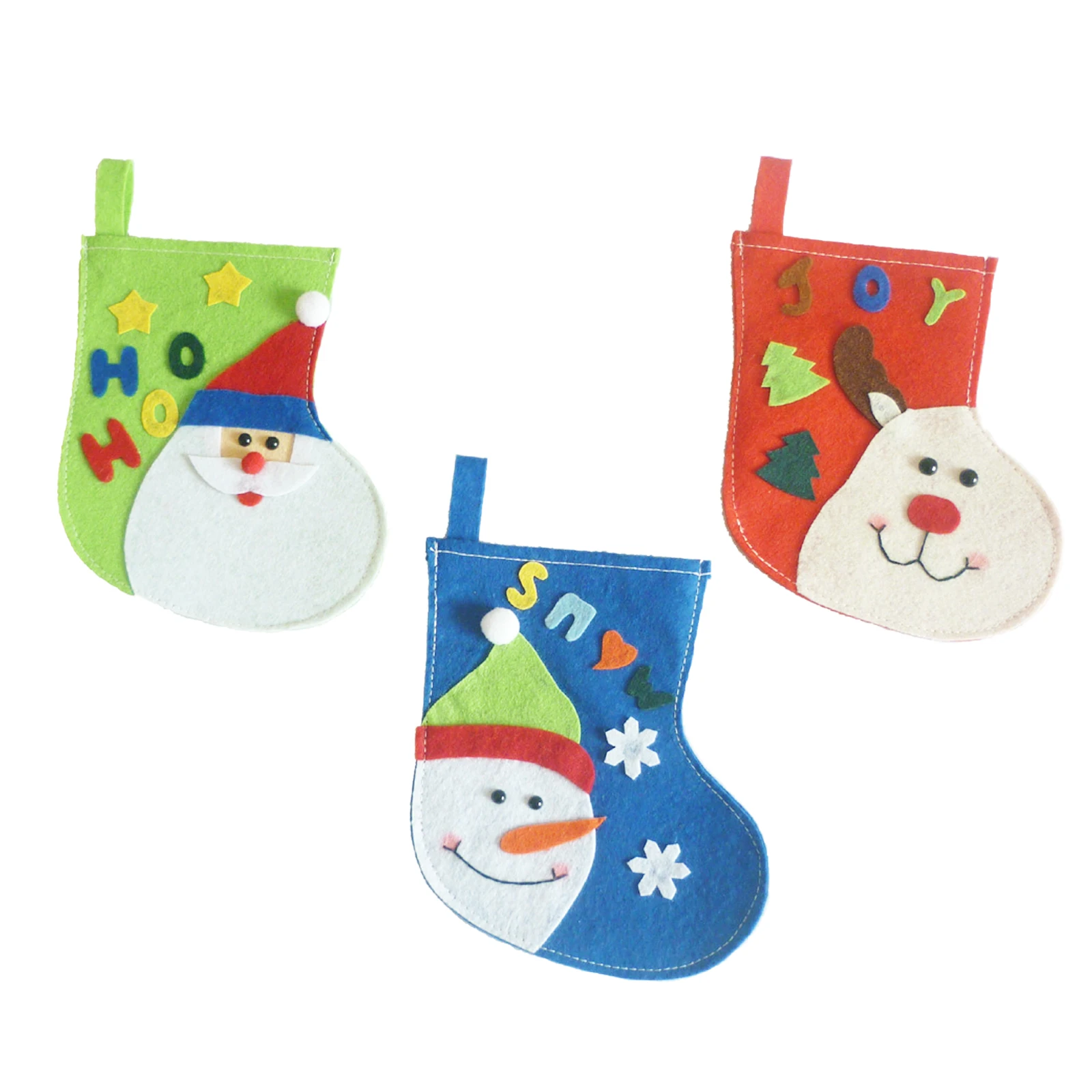 

1pcs 14x16cm Christmas Stocking Santa Claus Snowmant Elk Stocking Hanging Pendant Home Window Wall Xmas New Year Party Supply