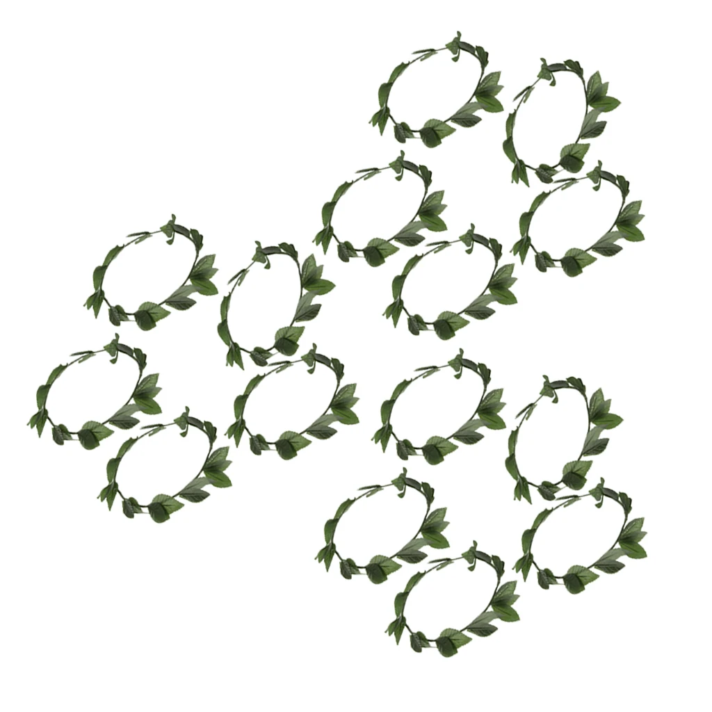 15Pcs Roman Greek Goddess Green Leaves Wreath Headpiece Fancy Costume Party