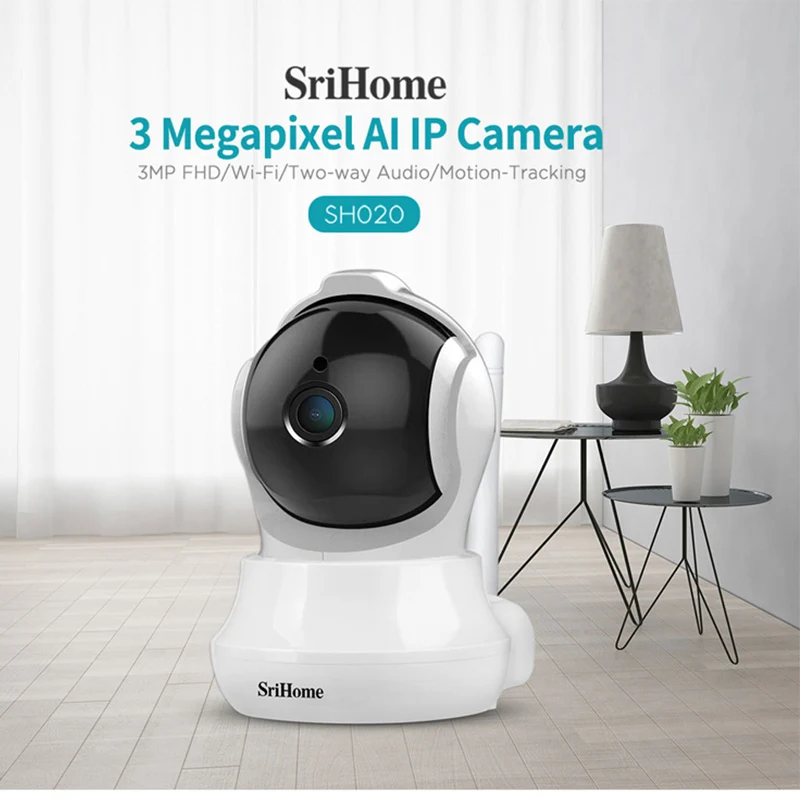 Sricam SH020 360 ° мобильный Удаленный просмотр CCTV камера Умный дом 3.0MP Wifi IP ночное