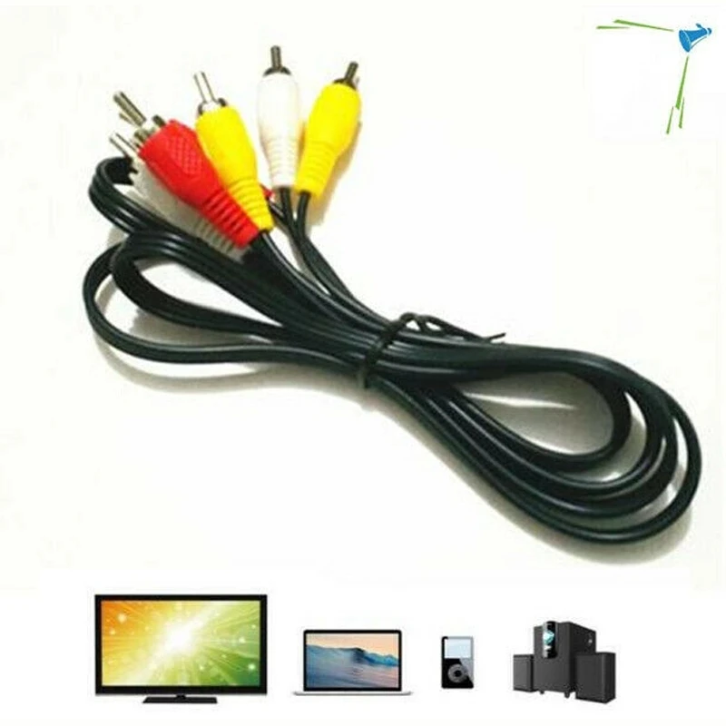 90cm 3 RCA to Composite Audio Video AV Cable Cord Male Plug Connect TV DVD Cameras for | Электроника