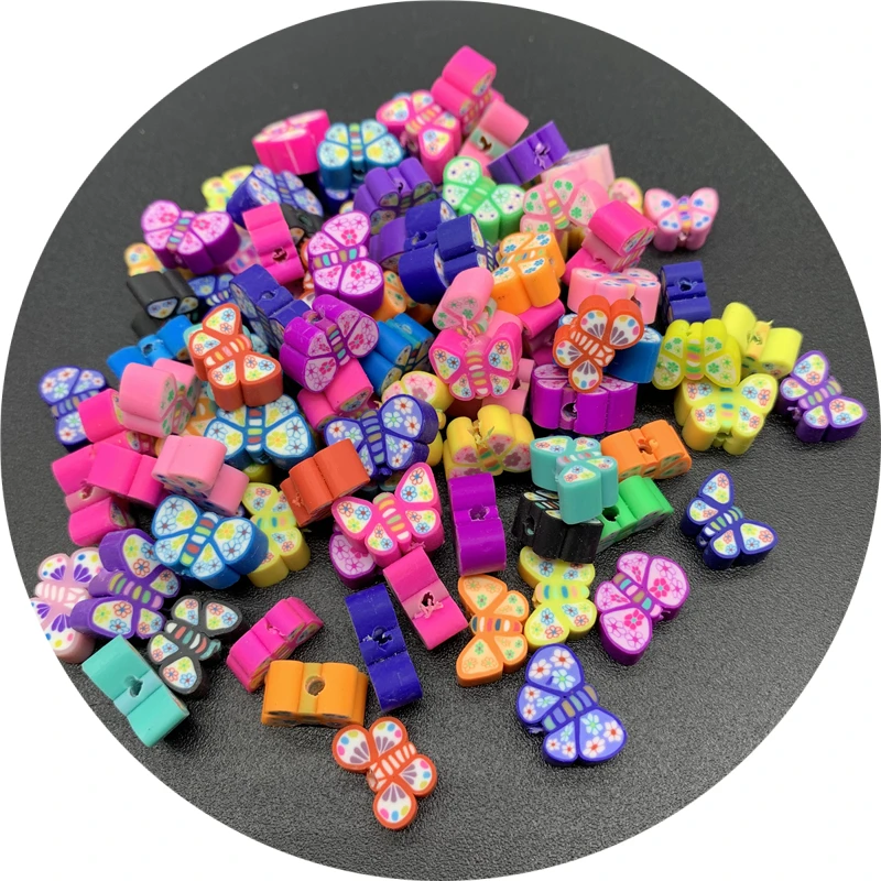 

30pcs/Lot 10mm Spacer Beads Clay Beads Mix Butterfly Shape Clay Beads For Jewelry Making DIY Handmade Jewelry Crafts