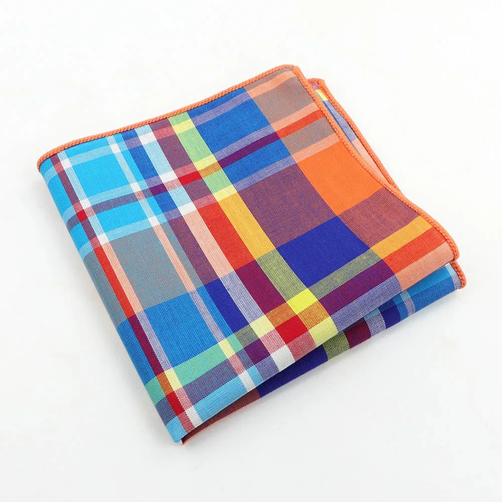 

Classic Plaid Handkerchief 100% Cotton Hankie 23cm Women&Men Casual Party Pocket Square Gift Tuxedo Bow Tie Accessory