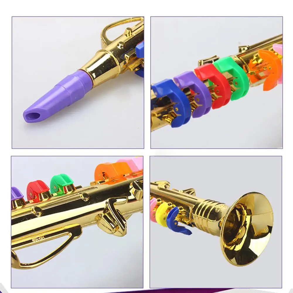 8 тонов дети саксофон моделирование Музыкальные инструменты раннего образования Игрушка-Золотой