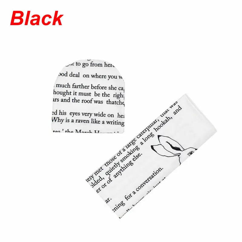 Black Пеленальное Одеяло для новорожденных; детский спальный мешок для рассказов; шапка; 2 шт.; реквизит для фотосессии - Color: Black