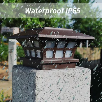 

Solar Lamp Column Head Light Outdoor Solar Light Waterproof Decorative Courtyard 1LED ABS Plastics White Light Garden Lighting