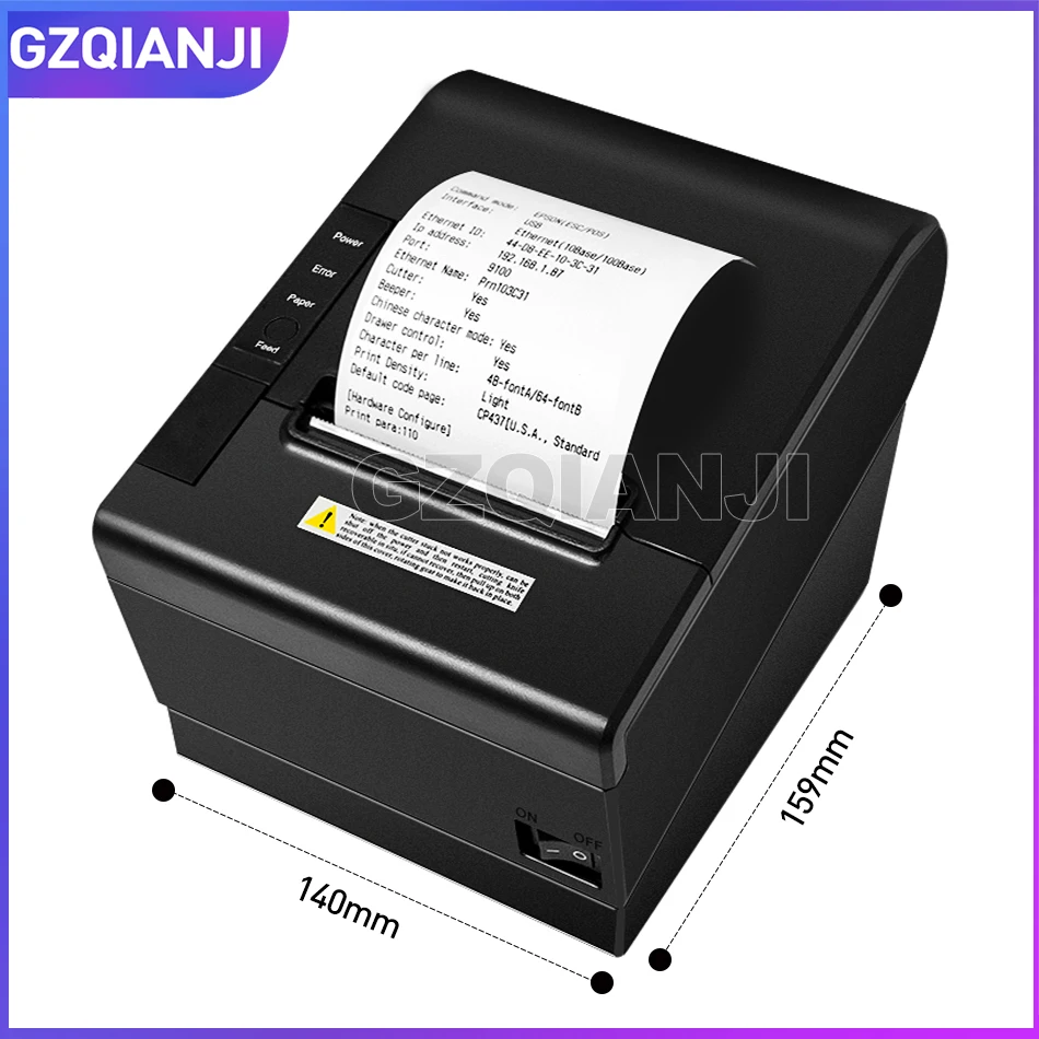 

POS 80mm USB thermal receipt bill printers Kitchen Restaurant POS printer With automatic cutter function Stylish appearance