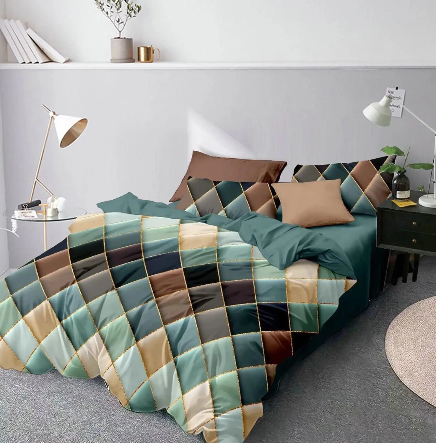 Claroom Geometric Duvet Cover Comforter Bedding Queen King Bed Linens CV01