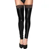 2022 Plus Size Women PU Leather Stockings Over Knee Socks Long Boot Thigh-High Stockings Black  Sexy Stocking Big Size XL XXL ► Photo 2/6