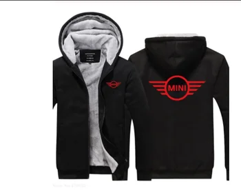 

New winter men's zipper Hoodies MINI logo sweatshirt men Coats thicken sweatshirt men male car fans clothes