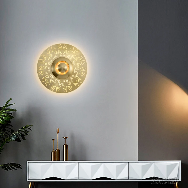 Modern Copper Round Sea-shell Wall Light 4 Modern Copper Round Sea-shell Wall Light 4