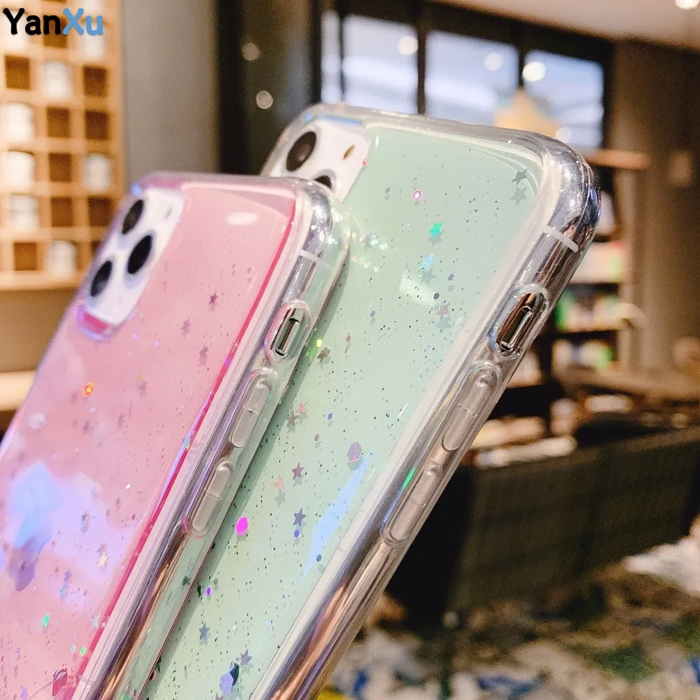 100pcs Glitter Bling Quicksand Case For iphone 12