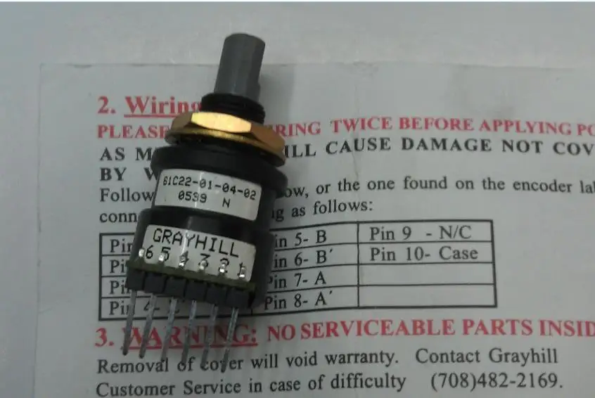 

2PCS/LOT American GRAYHILL photoelectric encoder with switch 16 positioning 61C22-01-04-02