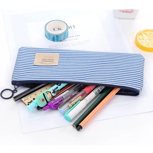 Canvas pencil case cartucheras popit waterproof cotton canvas pencil case -  AliExpress