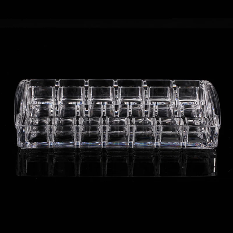 

26 Slots Clear Acrylic Cosmetic Makeup Organizer Transparent for Lipstick Nail Polish Small Bottles Display Rack Holder