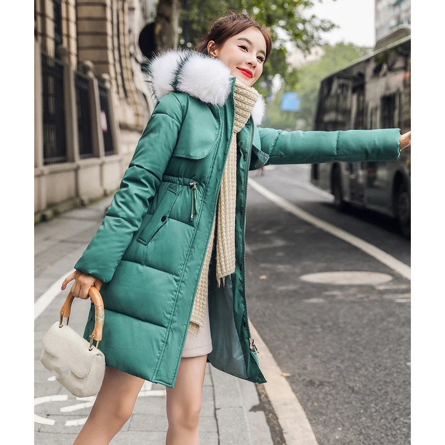 Модная женская куртка-парка, большие размеры, Свободные Длинные Теплые Топы, Осень-зима, новая белая, красная, зеленая, Корейская тонкая куртка с капюшоном, JD609