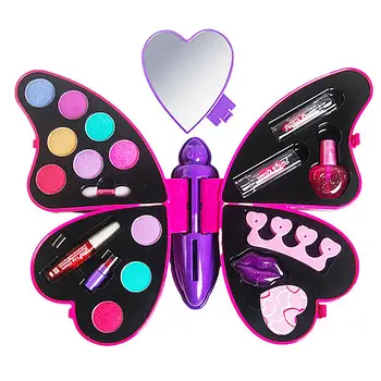 

Girls Makeup Set New Children's Cosmetic Makeup Toy Safety Girl Play House Butterfly Gift Box Princess Cosmetics Toy Set Gift