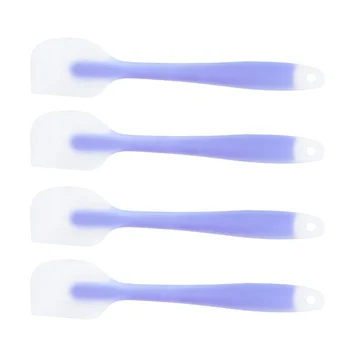 

4pcs Silicone Semitransparent Cake Spatulas One-piece Design Scrapers (Purple)