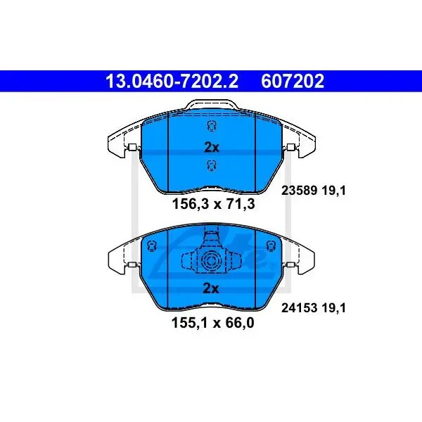Колодки дисковые п.\ VW LT 28 75-96 ATE 13.0460-7202.2