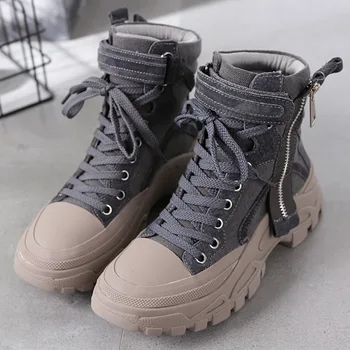 

boots women's new fall 2020 students' versatile bare boots desert boots net red boots thick soled leather short boots