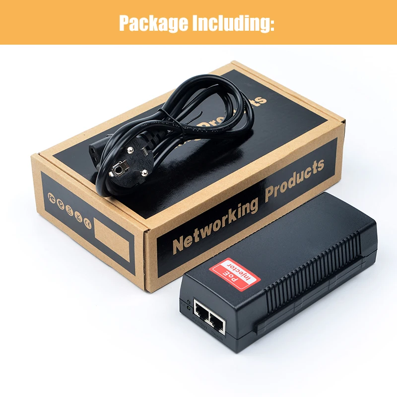 기가비트 POE 인젝터, POE IP 카메라, Resperry PI, 무선 AP IEEE 802.3af/at 10, 100, 1000Mbps, 최대 30W, 90W, 이더넷을 통한 전력