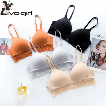 

Gather Fashion Underwear Women Bra Set Comfort Breathable Push Up Brassiere Thick Deep V Wire Free Sexy Bras Lace Lingerie Sets