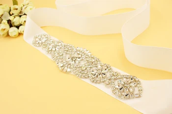 

2019 New White Wedding Bridal Sash With Crystal Dimond Bride Wedding Belt For Wedding Dress High Quality