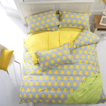

Home Textiles Yellow Pear Bed Linens Stripe Bedding Sets Nordic Luxury Quilt Size Style Cover Cover Set Duvet 3/4pcs Queen King